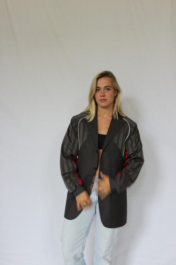Dark Grey Blazer Sporty Sleeves