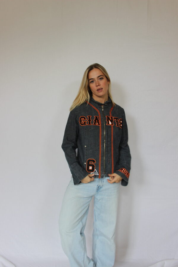 Denim Jacket White/Orange Sporty Back